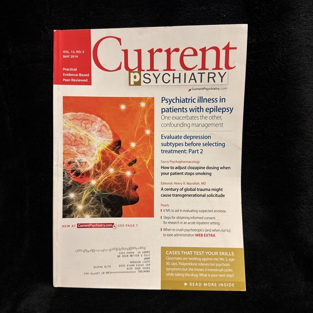 Current Psychiatry Vol 13 No 5 May 2014 Patients With Epilepsy Depression